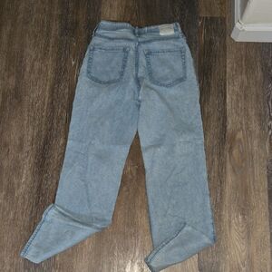 Hollister Women's Straight Leg Jeans in Light Blue